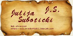 Julija Subotički vizit kartica